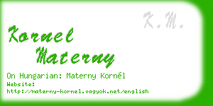 kornel materny business card
