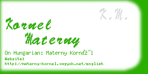 kornel materny business card